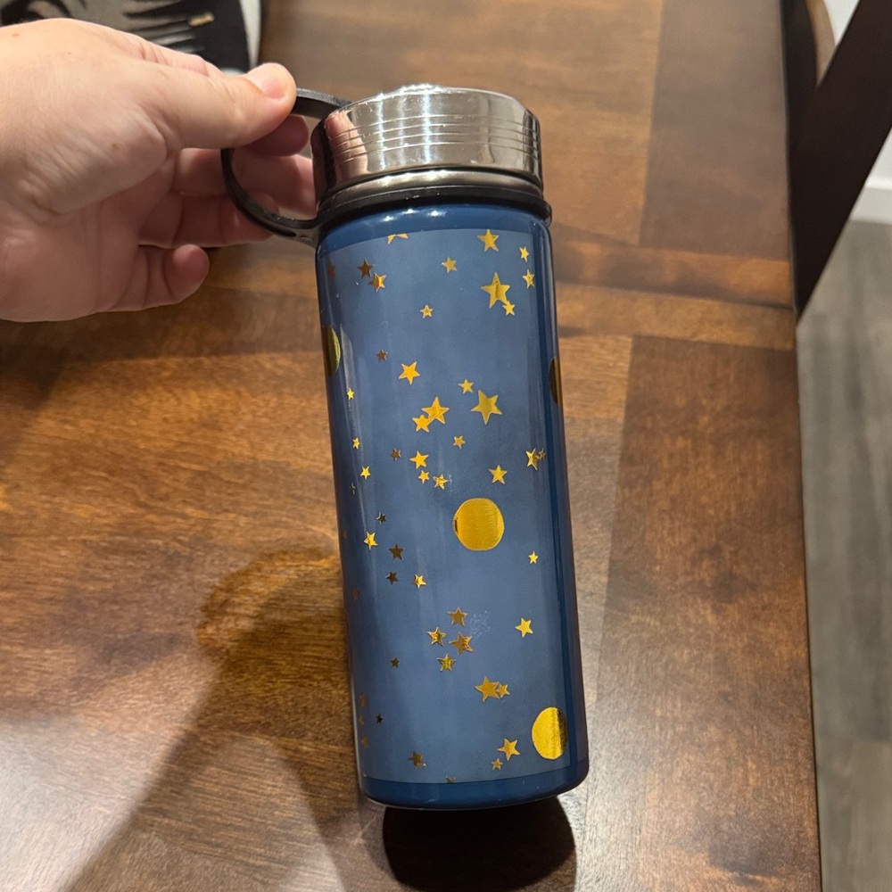 Pottery Barn Teen Harry Potter Blue and Gold Starry Travel Mug